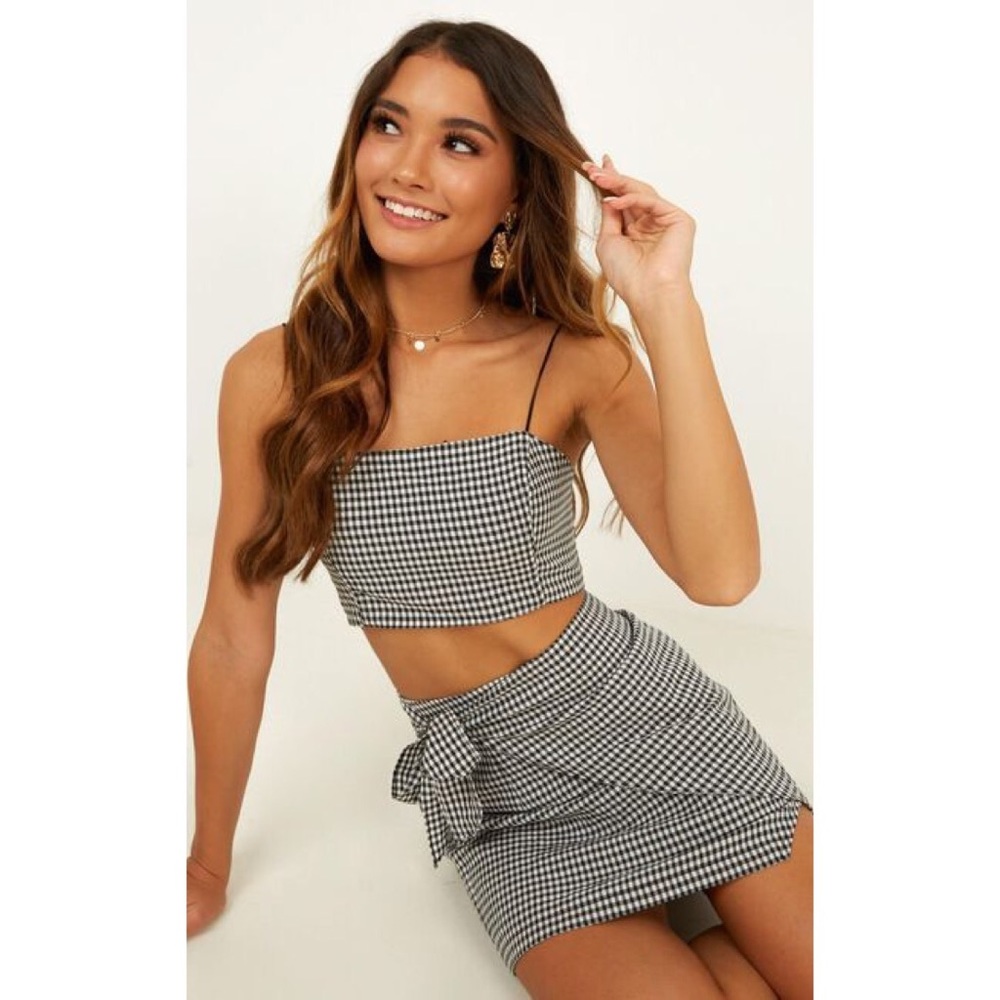 Showpo Gingham wrap skirt